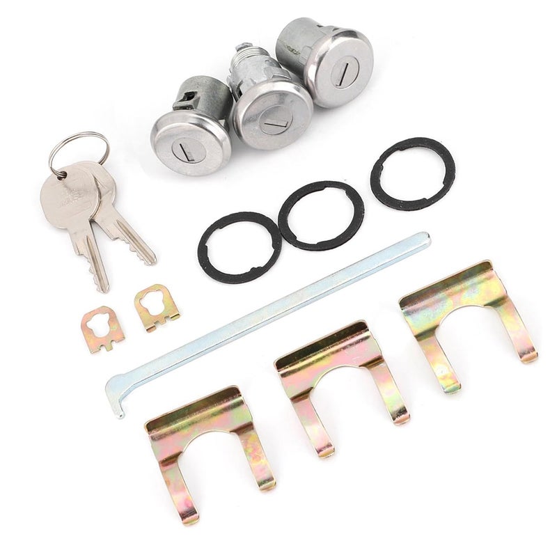 Klanata Car Door Trunk Key Kit Door Lock Cylinder Set Accessories Parts with 2 Keys 654394765282 Replacement for Chevelle - Image 5